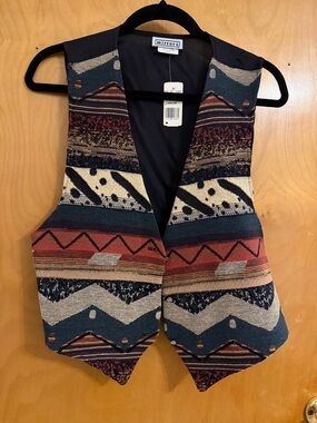 Multicolor Patterned Women's Vest - Blue/Red